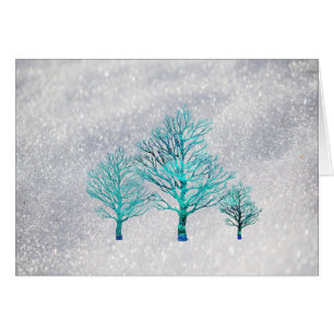 Árboles y cristales de nieve