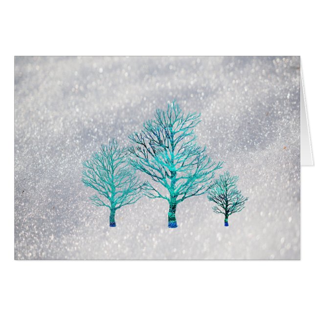 Árboles y cristales de nieve (Anverso (Horizontal))