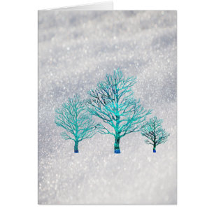 Árboles y cristales de nieve