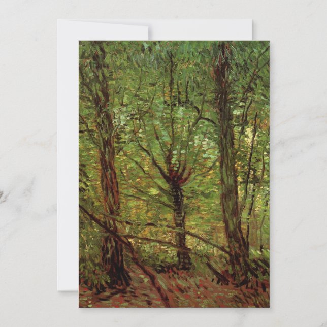Árboles y subcrecimiento por Vincent van Gogh (Anverso)