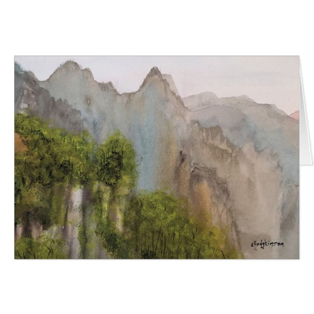 ÁRBOLES Y TARJETA   DE LAS MONTAÑAS (Anverso (Horizontal))