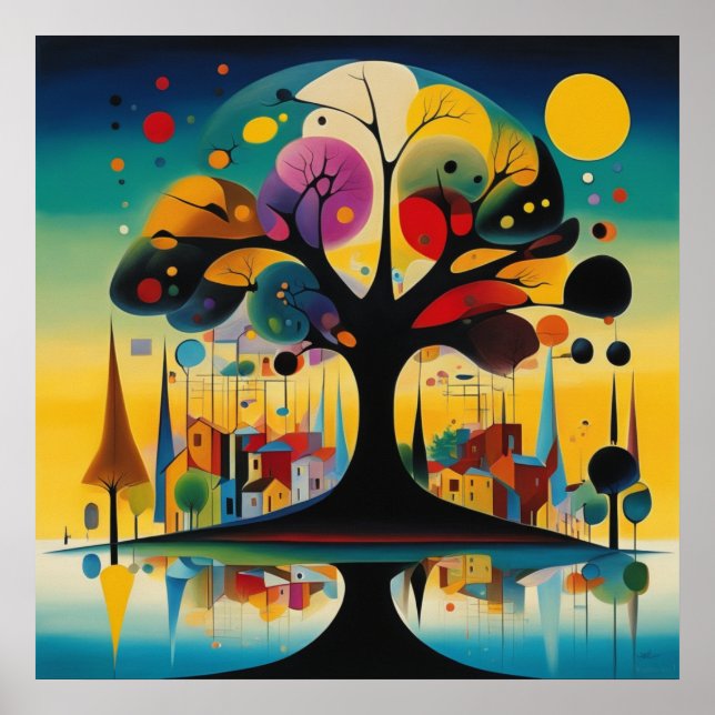 Arboreto etéreo - Diseño de arte de pared imprimib (Frente)
