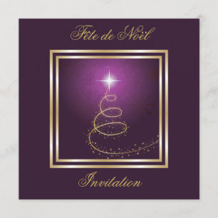 Arbre de Noël Abstrait pourpre invitación