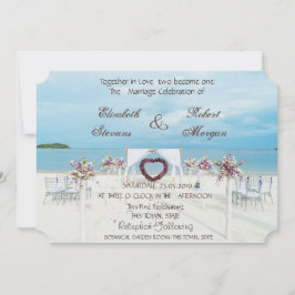 Arbusto Floral para Invitación de Boda en la Playa