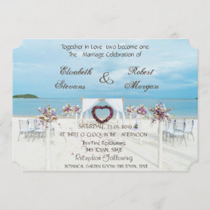 Arbusto Floral para Invitación de Boda en la Playa