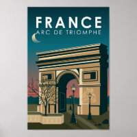Arc de Triomphe Francia Retro Viaje Arte Vintage