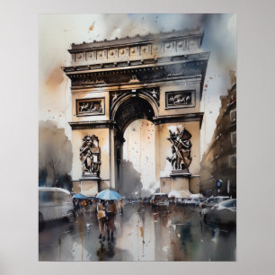 Arc De Triomphe Paris Francia Poster de arte