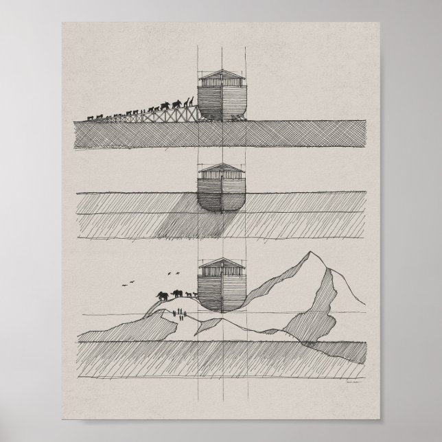 Arca de Noé - Arte de la Biblia, Poster de barcos  (Frente)
