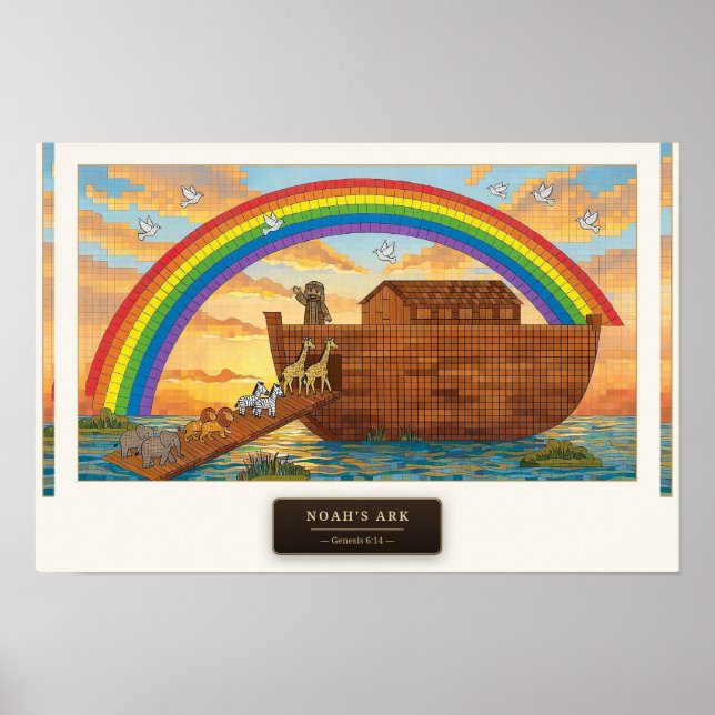 Arca de Noé — Póster de mosaico de cubos (Frente)