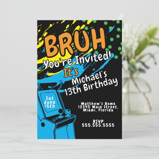 Arcade Colorful Birthday Party Boys  (Anverso de pie)