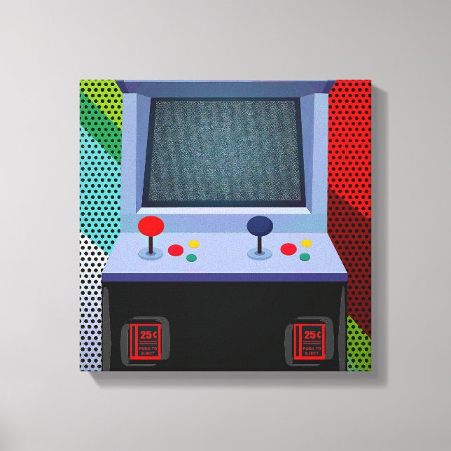 Arcade de videojuegos Joystick Arte colorido de pa (Anverso)