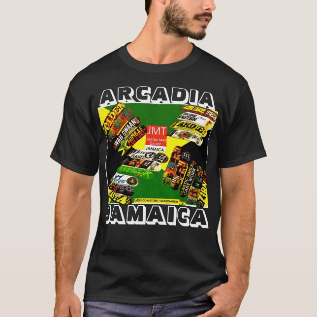 ARCADIA JAMAICA Camiseta oscura básica (Anverso)