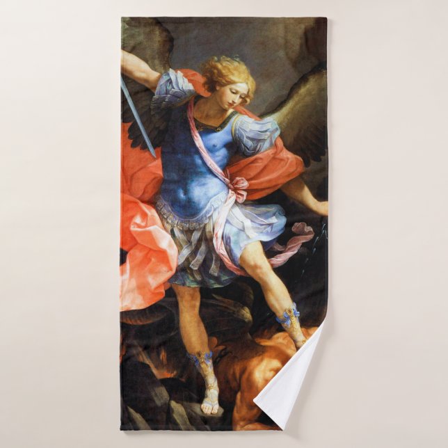 Arcángel Miguel pisotea a Satanás, Guido Reni (Toalla de baño)