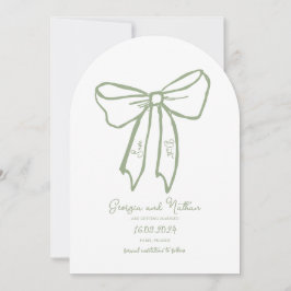 Arch Bow Sage Green Guardar la invitación de fecha