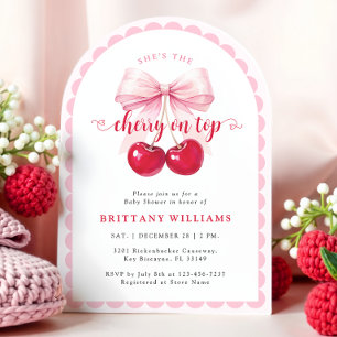 Arch Cherry Sobre Invitación Baby Shower Superior