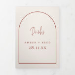 Arch Cream & Terracotta Bebe Menú para Boda<br><div class="desc">Puede ser totalmente personalizado para satisfacer sus necesidades. © Gorjo Designs. Hecho para ti a través de la plataforma Zazzle. // ¿Necesita ayuda para personalizar su diseño? ¿Tienes otras ideas? Siéntase libre de contactarme (Zoe) directamente. Opcional: el color de fondo y algunas fuentes se pueden cambiar para que coincidan con...</div>