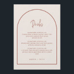 Arch Minimal Script Cream & Terracotta Bebe Menú<br><div class="desc">Puede ser totalmente personalizado para adaptarse a sus necesidades >> color de fondo, color/estilo de fuente y color de arco se pueden cambiar para adaptarse a sus preferencias. © Gorjo Designs. Hecho para ti a través de la plataforma Zazzle. // ¿Buscando elementos coincidentes? Otra papelería del set disponible en la...</div>