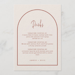 Arch Minimal Script Cream & Terracotta Bebe Menú