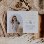 Arch Photo Birthday Invitación Landscape Gold<br><div class="desc">Una invitación moderna de cumpleaños con tu propia foto en forma de arco. El texto del título se imprime en Relieve metalizado oro real.</div>