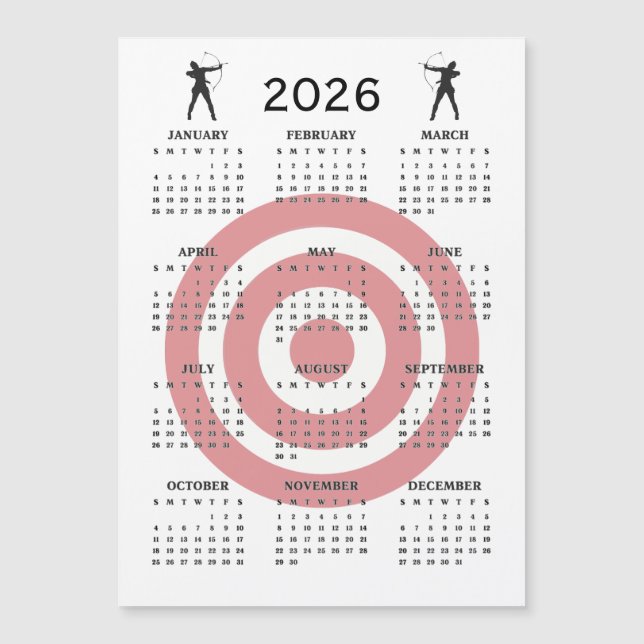 Archery Design 2026 Calendar Magnetic Card (Anverso)