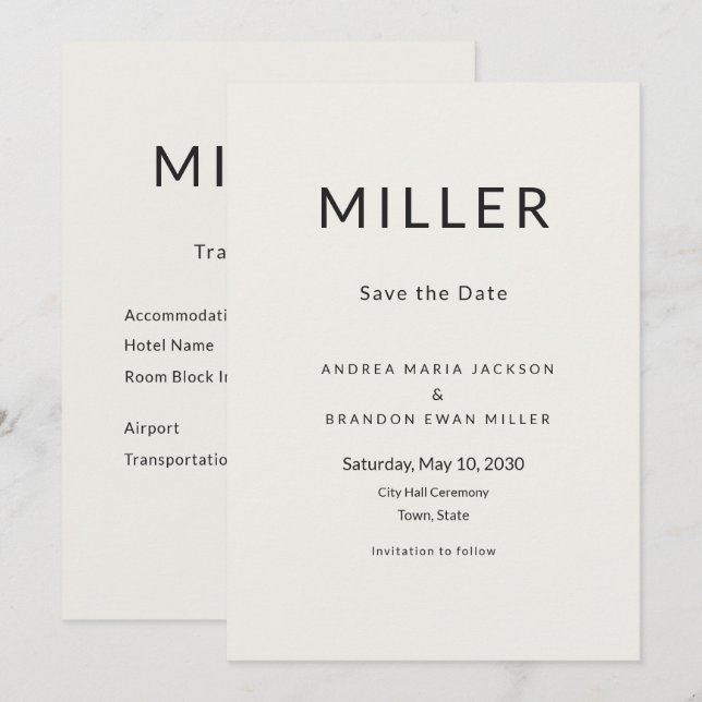 Architectural Save the Date Travel Card (Anverso / Reverso)