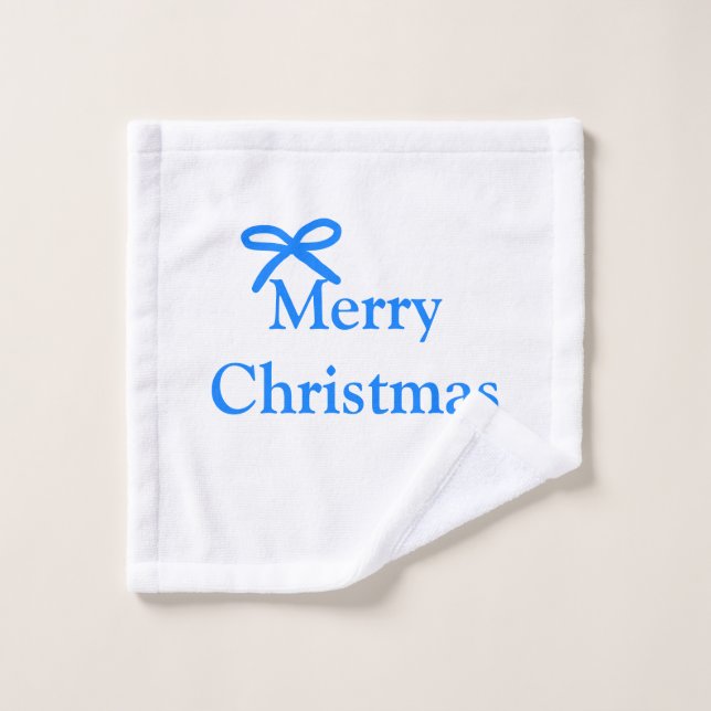 Arco azul alegre Navidad regalos familiares simple (Toallita)