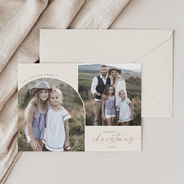 Arco Boho moderno | Crema 3 Foto Feliz Navidad (Subido por el creador)