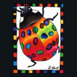 Arco de arcoiris Ladybug Mini Arte Popular<br><div class="desc">Decoren sus paredes con estilo con este poster de arte folclórico único y colorido. En esta llamativa y llamativa obra de arte, esta rara y hermosa mariquita se sienta en un fondo blanco de alto contraste, mostrando sus hermosas alas con tintes de arcoiris y puntos multicolores. Está rodeada por una...</div>