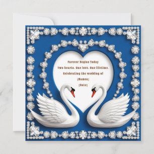 Arco de boda de amor azul de cisne de diamante Dis