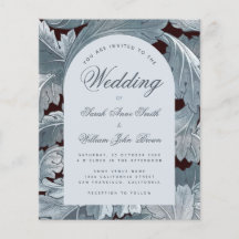 Arco de boda económico gris hojas guión invitación