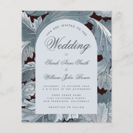 Arco de boda económico gris hojas guión invitación