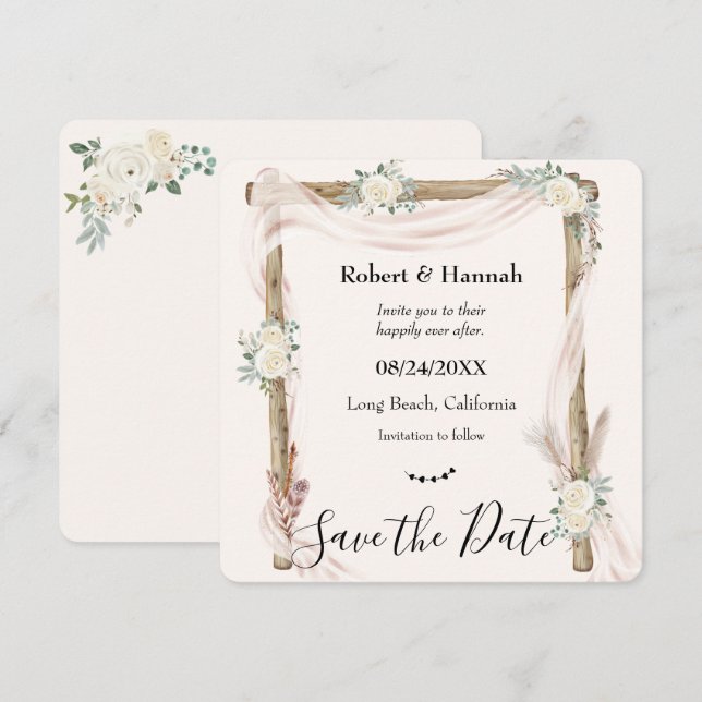 Arco de Boda Floral Boho Cream para Anuncio de Fec (Anverso / Reverso)