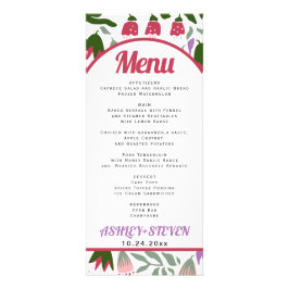 Arco de Boho con flores folklóricas tarjeta de men