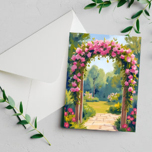 Arco de flores de boda Tarjeta de matrimonio de