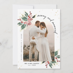 Arco de fotos de Navidad moderno, casado y alegre