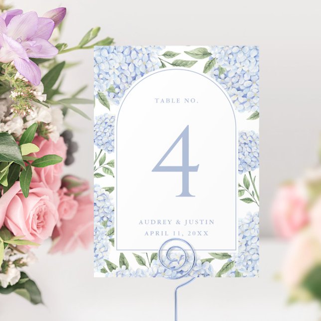 Arco de Hortensia Azul Número de Mesa Pequeña (Subido por el creador)