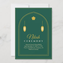 Arco de Invitación de Boda Musulmana Nikah Emerald