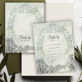 Arco de Jardín Verde Salvia Respuesta de Boda Por
