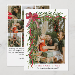 Arco de Muérdago Rojo Elegante Navidad Fotos Múlti