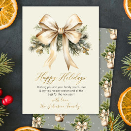 Arco de oro acuarela follaje beige Navidad