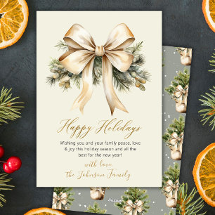 Arco de oro acuarela follaje beige Navidad 