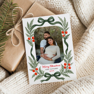 Arco de vegetación acuarela Feliz Navidad Foto