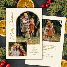 Arco Dorado Moderno Elegante de Navidad con 3 Foto