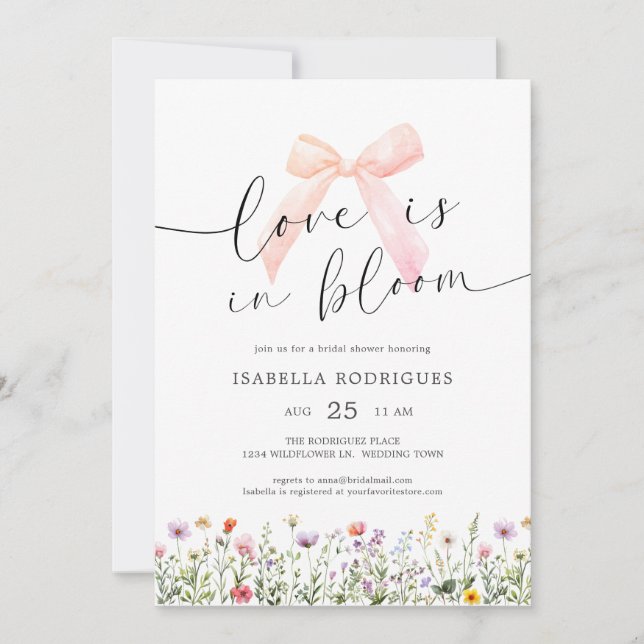Arco Floral Amor en Flor Invitación de Despedida d (Anverso)