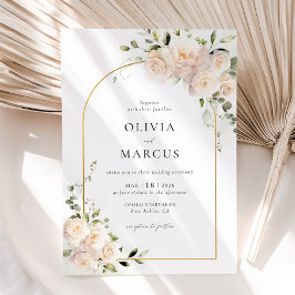 Arco Floral de Rosa Blanca Elegante Invitación a l