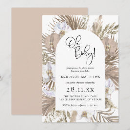 Arco floral Rosa Boho Oh Invitación Baby Shower