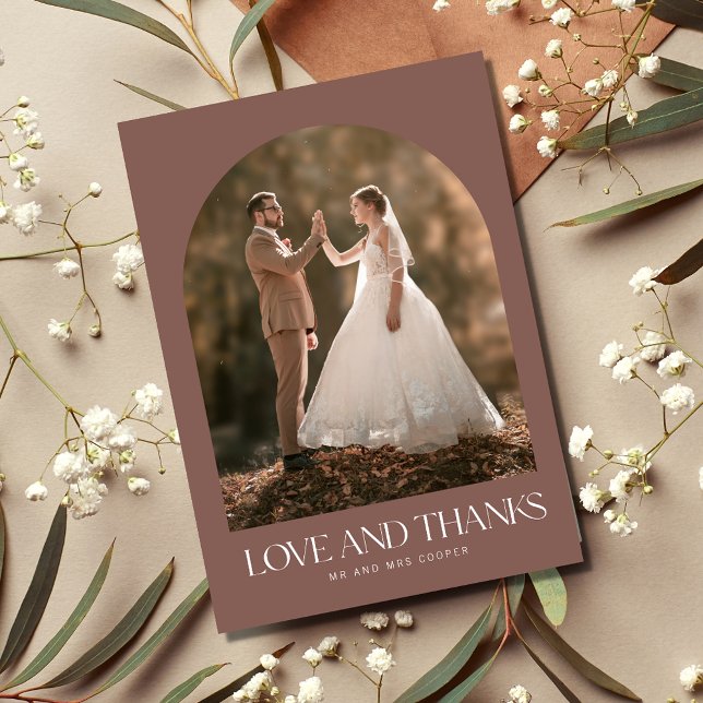 Arco Foto Boho Boda Agradecimiento (Arch Photo Boho Wedding Thank You Card)