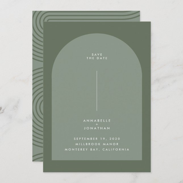 Arco geométrico moderno de salvia bohemia mínima (Anverso / Reverso)