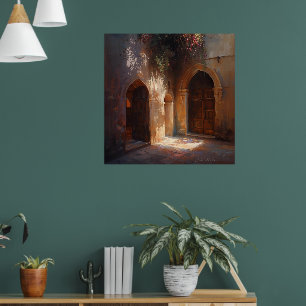 Arco iluminado por el sol - Impresión de las puert