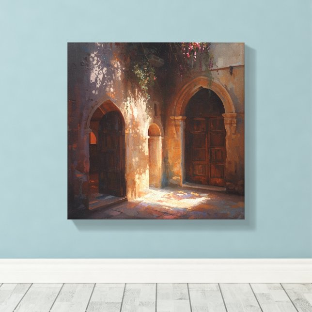 Arco iluminado por el sol - Impresión de las puert (Insitu (piso de madera))
